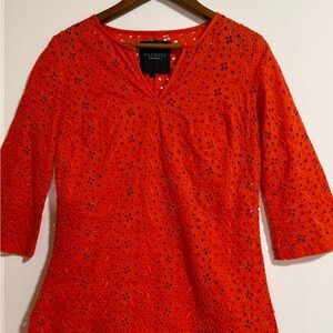 Talbots Women's Vintage Orange Lace Top with camisole